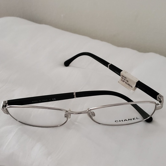 NWT Authentic Unisex Chanel Glasses with Sliver Frame / Black Temple - Picture 2 of 8